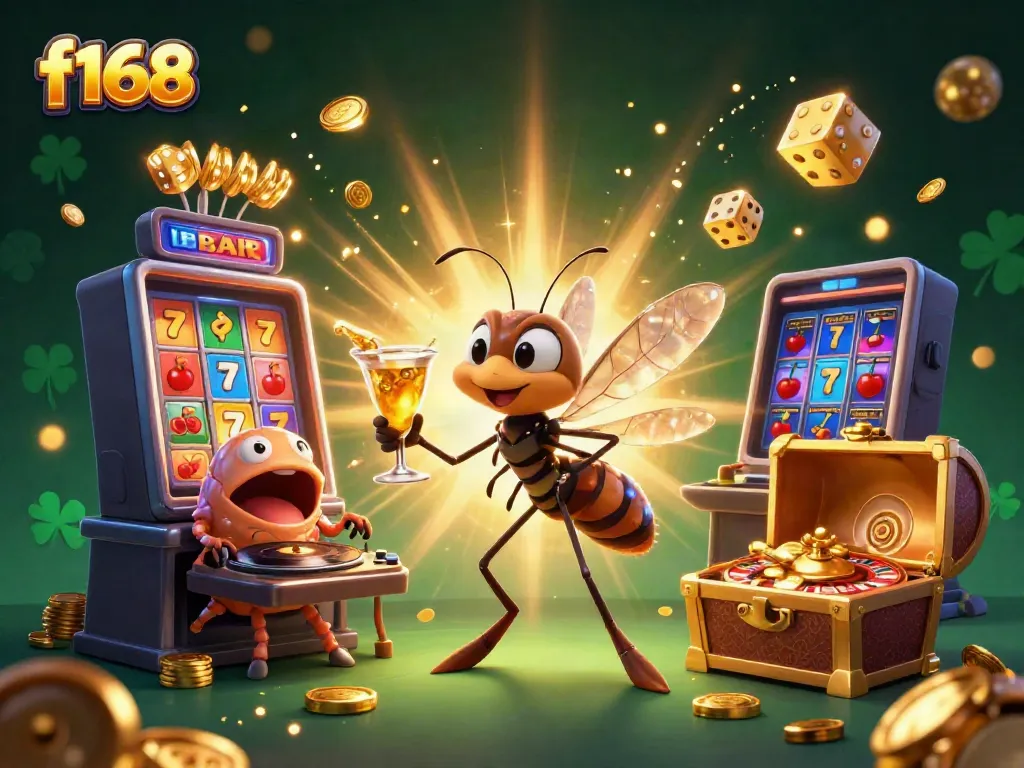 Experience excitement at f168 with a lively casino scene featuring dynamic characters and rich game elements.