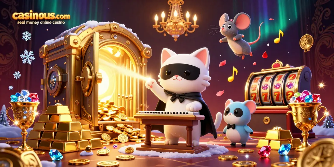 Experience excitement with casinous.com real money online casino featuring a vibrant 3D casino scene.