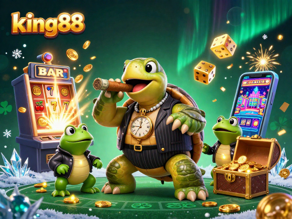 Experience the thrilling world of king88 casino gaming with this vibrant 3D illustration.