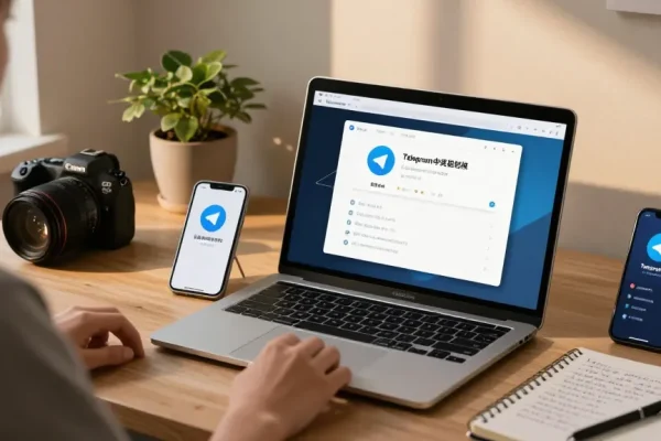 Customize Telegram Chinese Version in a cozy home office setting.